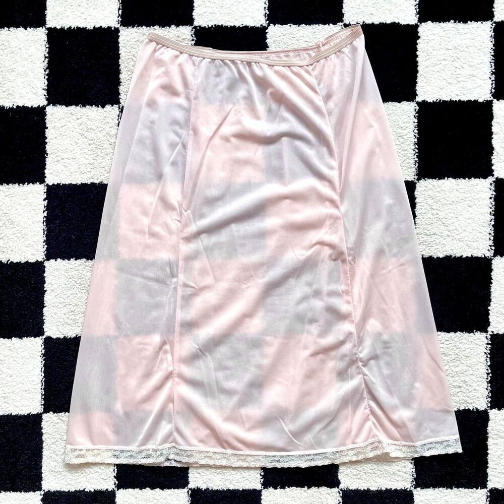 Vintage 1960s Pink Slip Skirt S